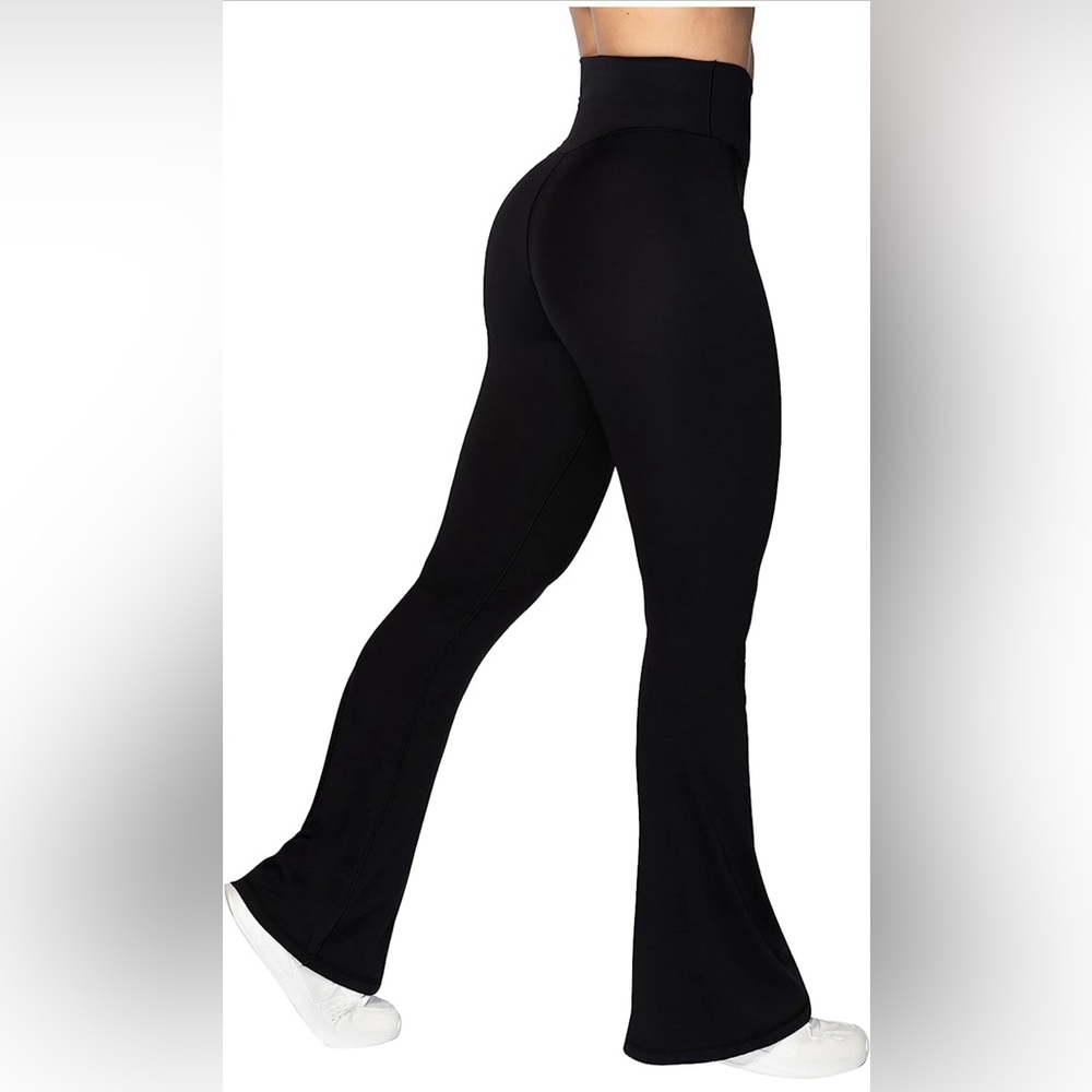 Flare Leggings, Crossover Yoga Pants with Tummy Control, High-Waisted
